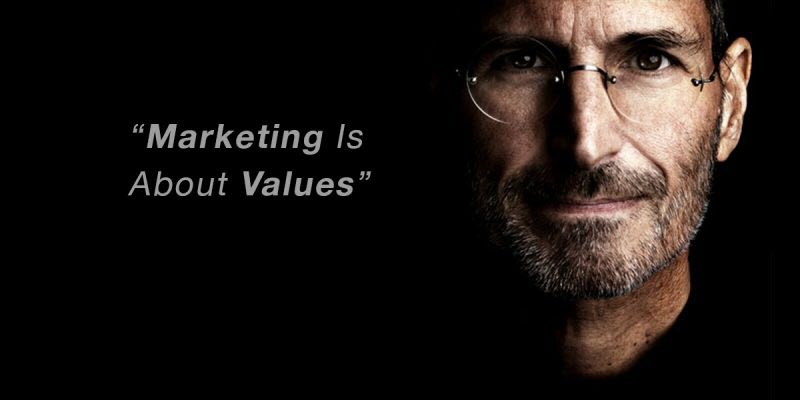 steve jobs marketing is about values