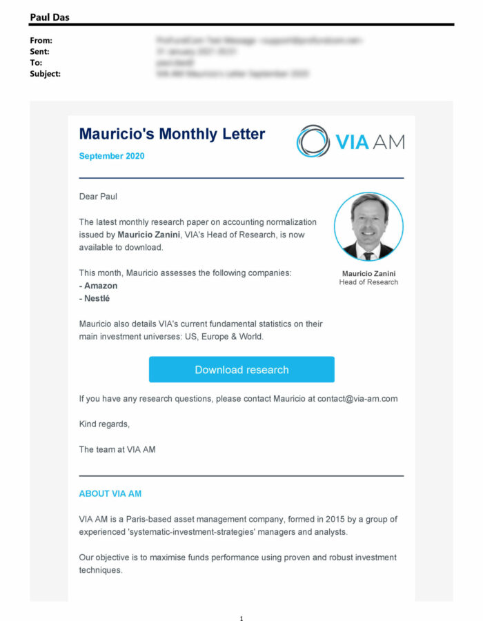 Financial email template examples for Asset Managers Financial email examples for Asset Managers